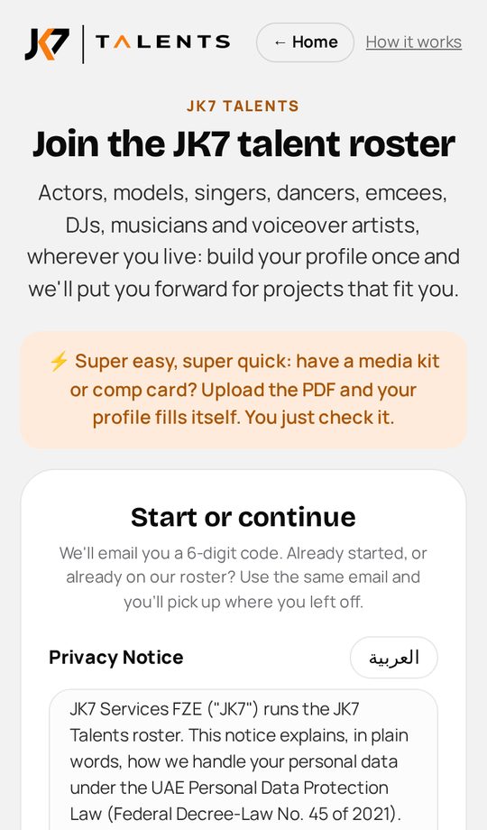 The Open the sign-up page screen