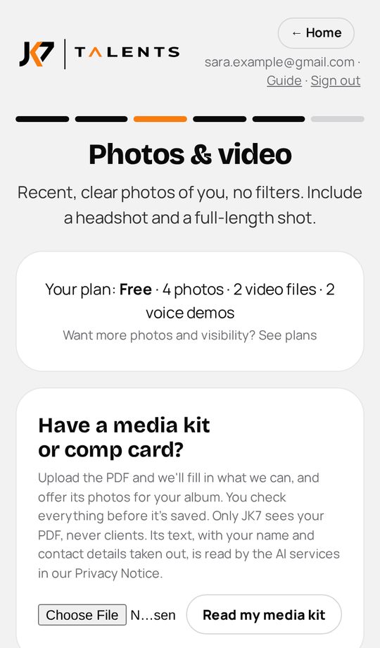 The Photos & video screen